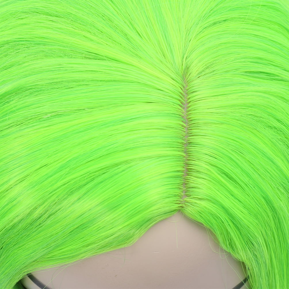 RightOn 14" Green Wig Short Curly Bob Wig Bright Green Wigs Ombre Green Wig Women Girls Beach Wave Wigs with Wefted Wig Cap