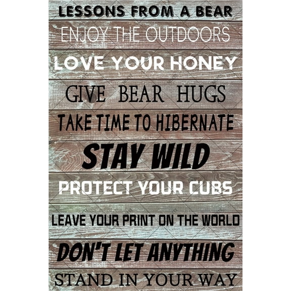 NOETE Rustic Bear Decor Metal Tin Sign Funny Bear Advice Wall Art for Home, Cabin & Office Vintage 8x12 Inch Country Decor