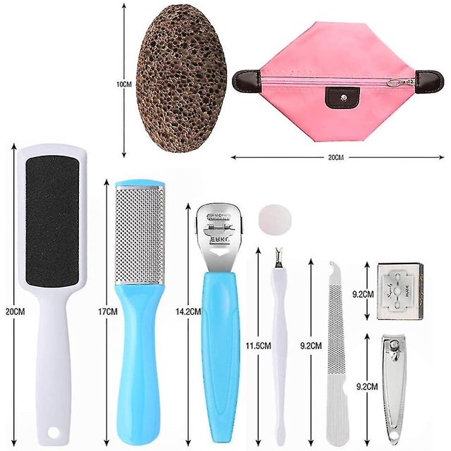 Kit de pedicura profesional 10 en 1, conjunto de herramientas para el cuidado de la piel de los pies, exfoliante, previene la piel muerta LingWen 1327534159950