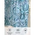 thumbnail image 6 of Sheer Curtains 45 Inch Length 2 Panels Set for Kitchen, Light Blue Teal Semi Sheer Curtains for Windows, Retro Botanical Abstract Art Voile Window Treatments Rod Pocket Curtain, 6 of 7