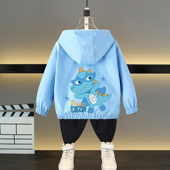 POROPL Toddler Rain Jacket Lightweight Hooded Spring Thin Casual Windbreaker Jacket