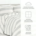 thumbnail image 5 of Noble Linens 3-Piece Light Gray Distressed Stripe ReversiblePrint Comforter Set, King/CalKing, 5 of 9