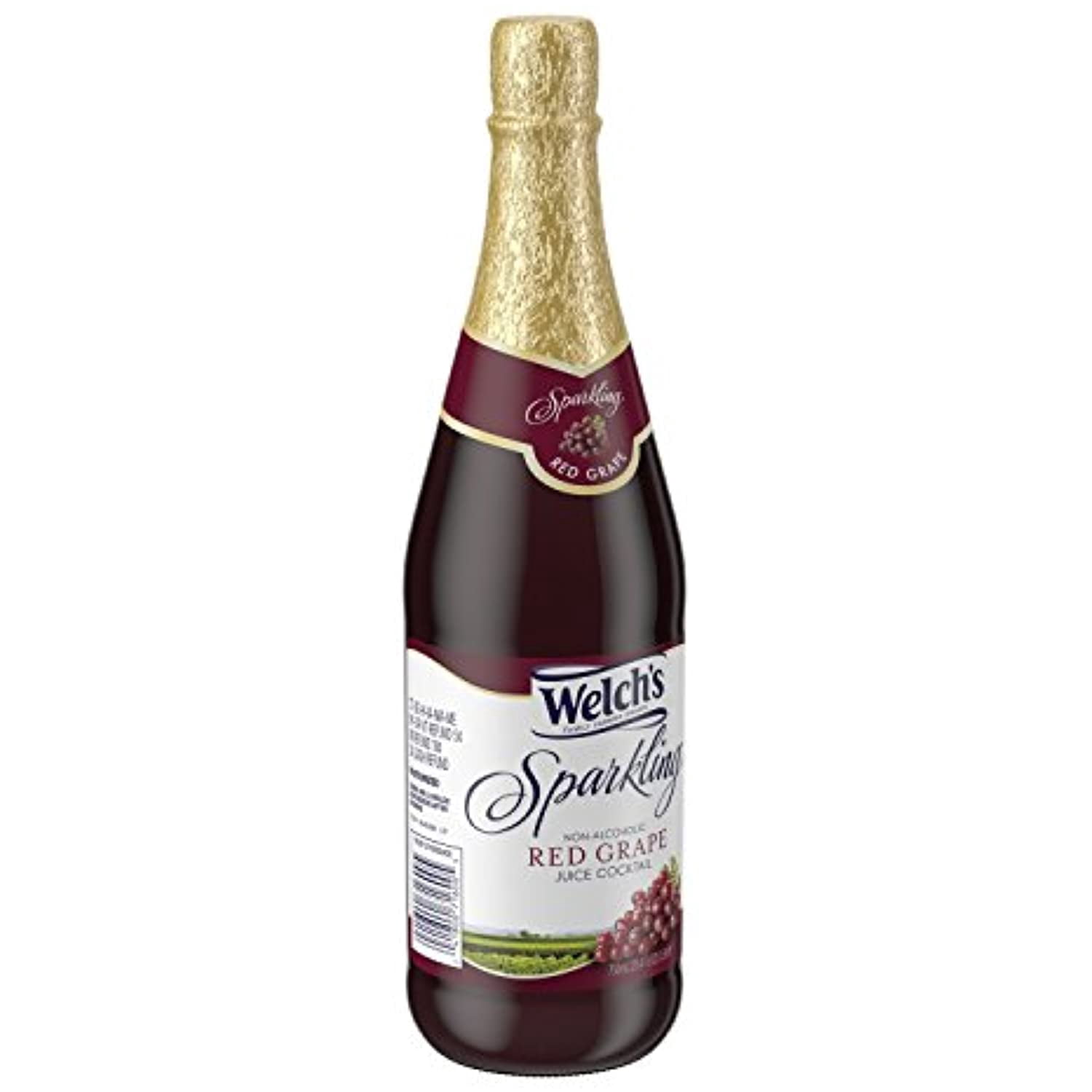 (12 pack) Welch's Non-Alcoholic Sparkling Juice Cocktail, Red Grape, 25.4 fl oz Bottle