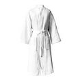 thumbnail image 5 of HNMKIU Lightweight Waffle Kimono Robe for Women Long Sleeve Loungewear Soft Bathrobe Elegant Home Wear for Couples 01_White,L, 5 of 5