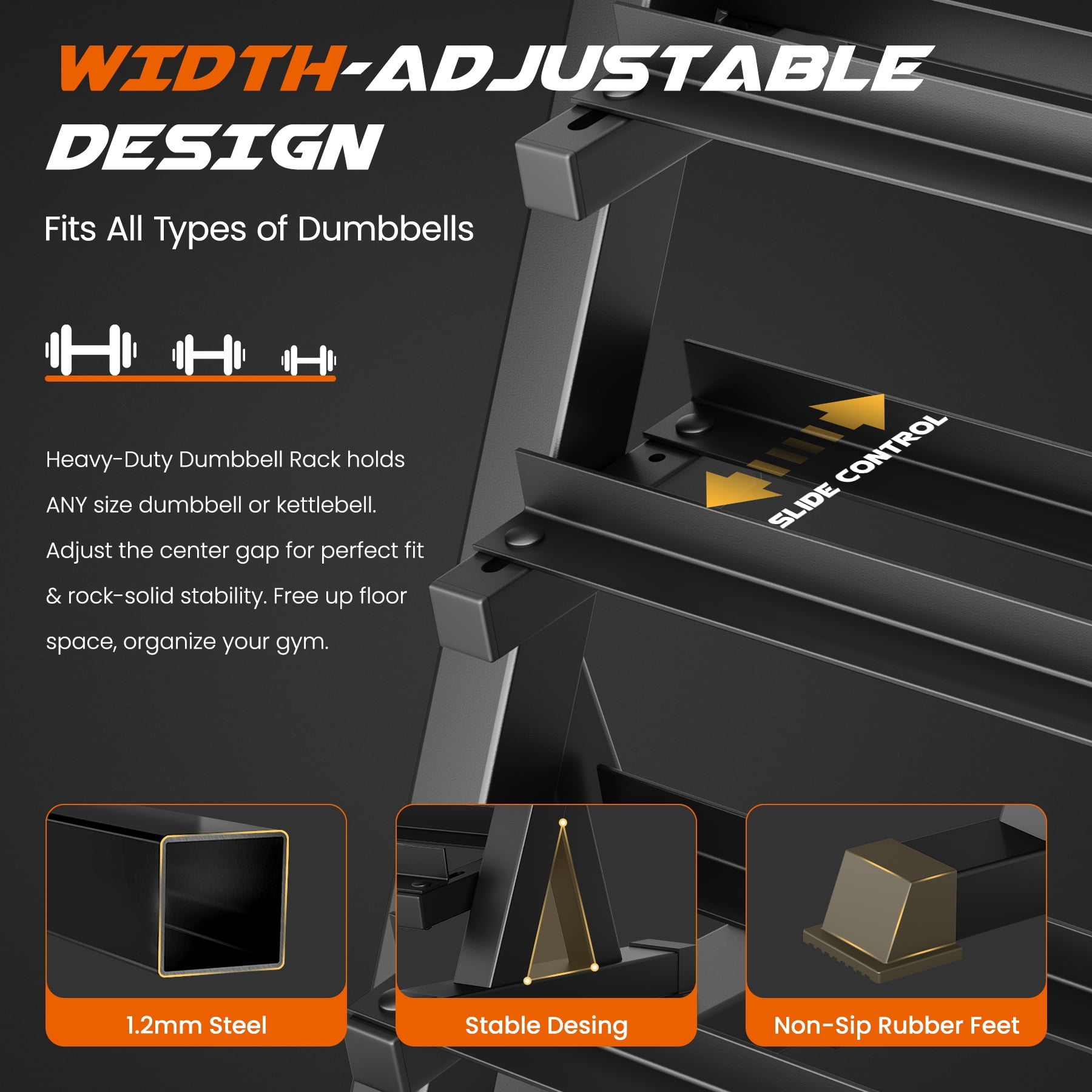 Dumbbell Rack, Dprodo Adjustable Dumbbells Storage Rack 3 Tier Hex 1100lb Weights Rack Holder Home Gym Storage Organizer