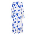thumbnail image 4 of ZQUUVOU Women's ​​Valentine's Day Dress Casual Printed Long Sleeve Maxi Dress Blue,2XL, 4 of 4