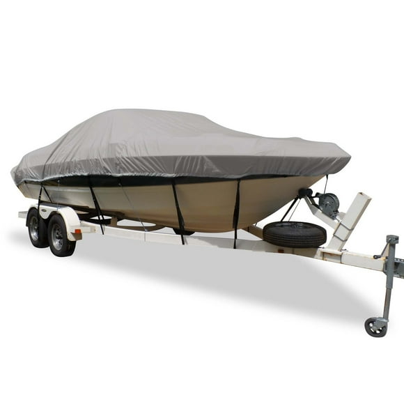 Carver Housse de Bateau 79004 Flex-Fit PRO; Utilisée pour le Rangement; Bateau Runabout à Coque en V; Déperlant/protection UV/résistant à la Moisissure; Gris Brume; Polyester de Qualité Marine Poly-Flex II