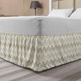 thumbnail image 1 of Ethnic Bed Skirt, Print of Continuous Tribal Zigzag Motifs Traditional on Pale Background, Elastic Bedskirt Dust Ruffle Wrap Around for Bedding Decor, 4 Sizes, Ivory and Pale Sepia, by Ambesonne, 1 of 2
