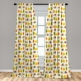 thumbnail image 5 of Ambesonne Hedgehog Curtains, Different Trees Animals, Pair of 28"x95", Multicolor, 5 of 5
