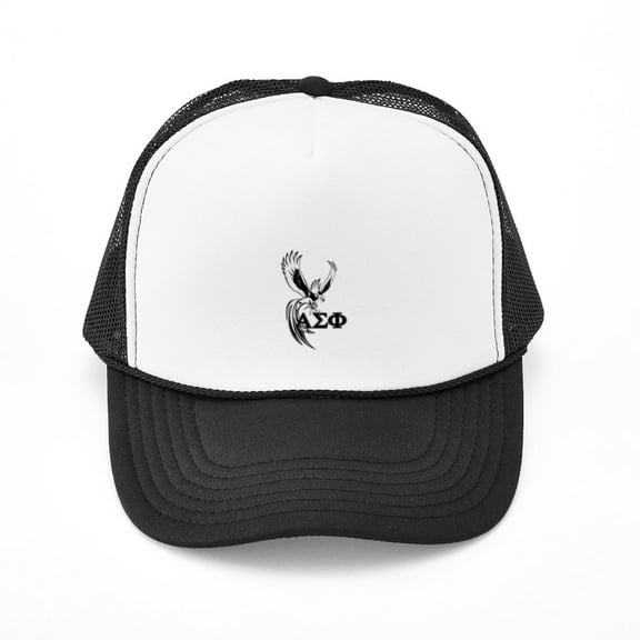 CafePress - Alpha Sigma Phi Phoenix Black - Adjustable Unisex Printed Trucker Hat with Mesh Back
