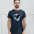 thumbnail image 3 of Tee Hunt Bald Eagle Carrying The American Flag T-Shirt 4th of July Patriotic Men's Tee, Navy Blue, Small, 3 of 5