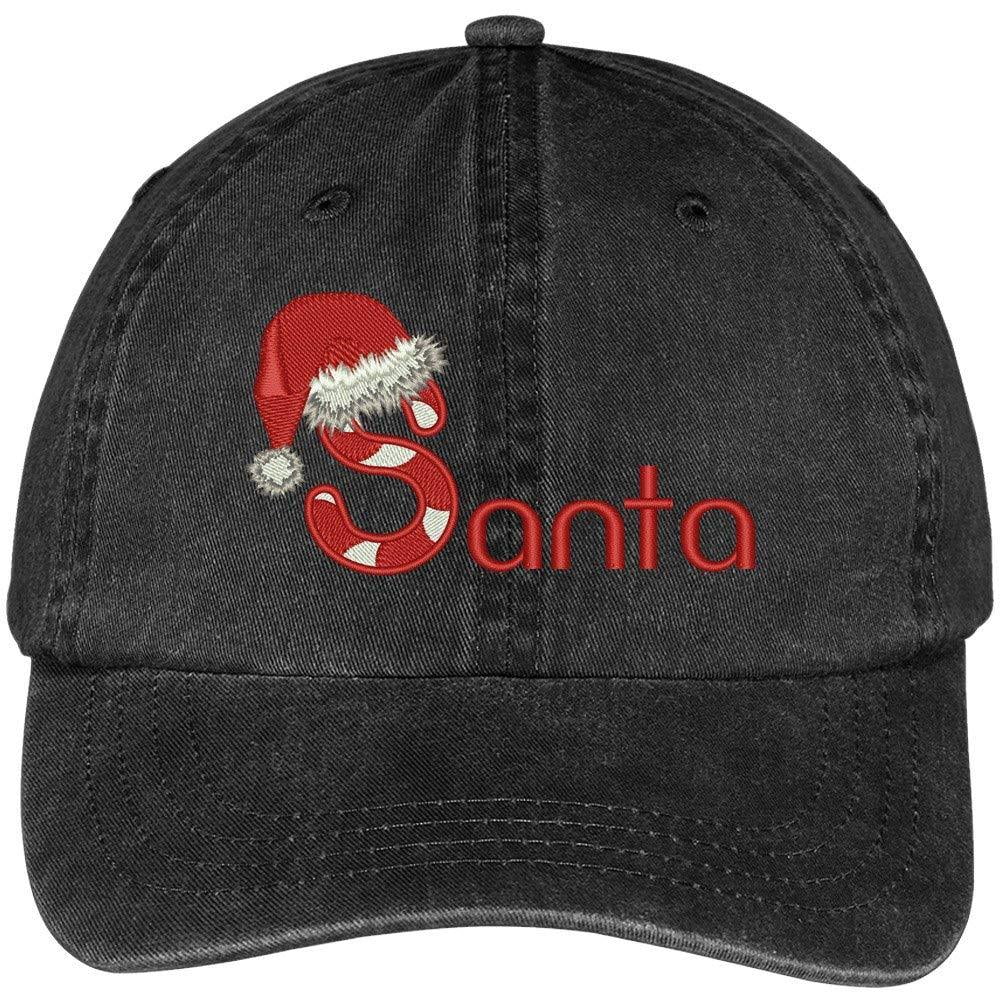 Trendy Apparel Shop Santa Hat Embroidered Cotton Washed Baseball Cap