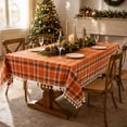 thumbnail image 7 of Christmas Plaid Tablecloth, Classic Tartan Checkered Table Cover with Elegant Drape Wrinkle Resistant Design and Reusable Holiday Style, Christmas Dinner Party Dining Table Restaurant Home Decor, 7 of 7