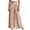 #03 Coffee 【Mix, Match & Rotate: Stock Up on Daily Colors】, variant on Women's Pleated Wide Leg Beach Pants, Round Buckle Belted Elastic High Waist Resort Trousers Breathable & Comfortable for Vacation Daily Wear | TruBelle,Beige L
