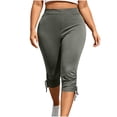 thumbnail image 4 of Maean Women's Capris Leggings Workout Athletic Elastic Waist Yoga Pant Casual Solid Color Pants, 4 of 7