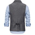 thumbnail image 5 of Aueoeo Men's Formal Dress Vests Casual Summer Beach Suit Vests Business Slim Fits Waistcoat Herringbone Party Vests, 5 of 8