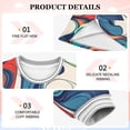 thumbnail image 4 of long-sleeved dress Colorful Wave Abstract Art A-line dress with ribbed cuffs Soft and comfortable, 4 of 6