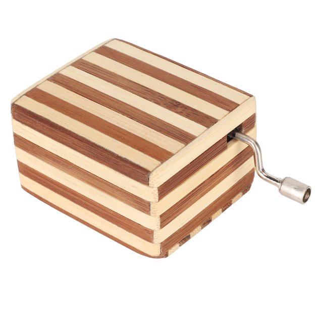 Caja de música de madera estilo retro manivela portátil tamaño de la palma fácil operación caja de música vintage para el hogar coche oficina