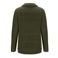 thumbnail image 3 of Cable Knit Sweater for Men Solid Color Stabd Collar Sweater Long Sleeve Cardigan Jacket with Leather Buckle Olive Green 2XL, 3 of 5