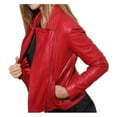 thumbnail image 2 of Women's Biker Red Woman Leather Jacket SouthBeachLeather, 2 of 3