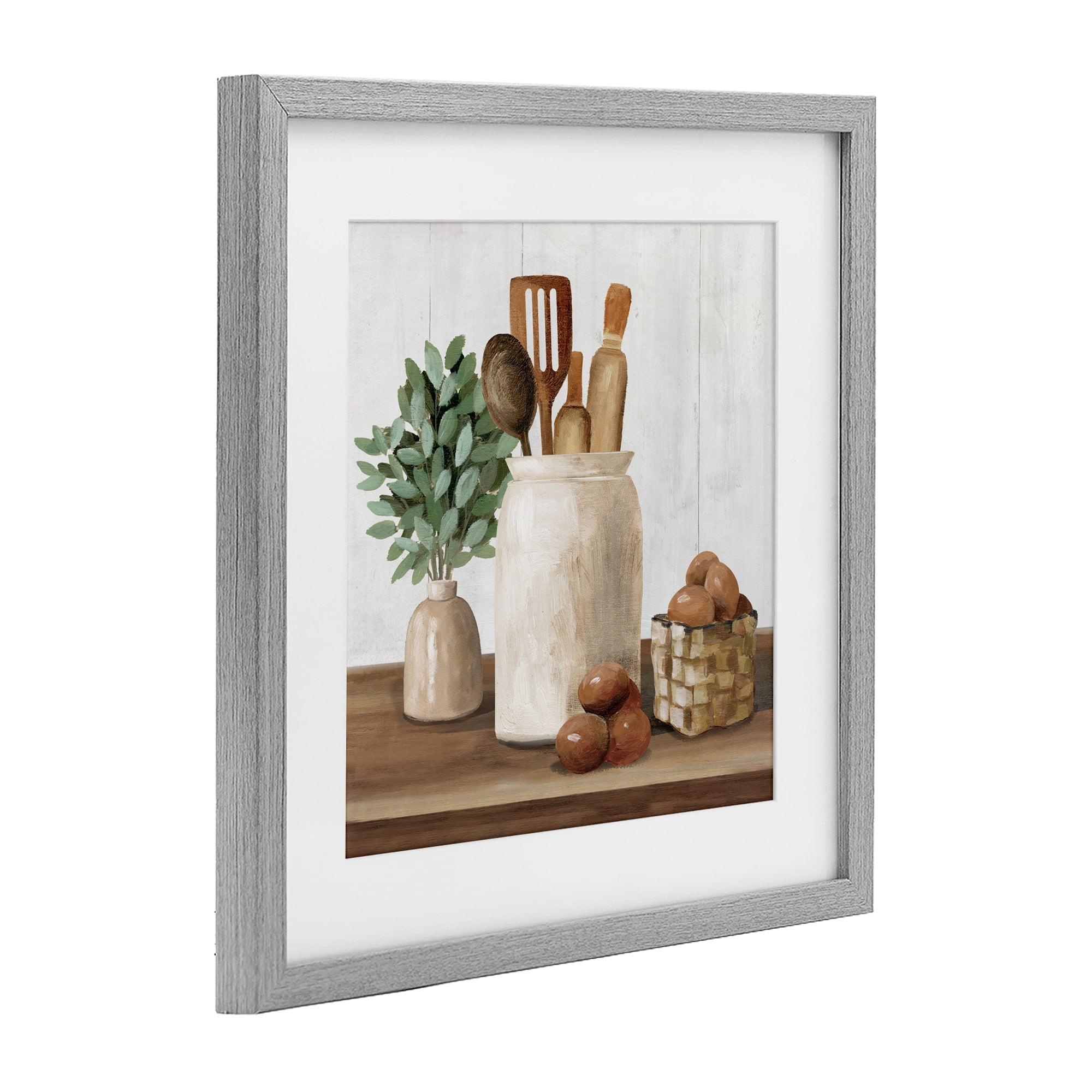 Stupell Industries Country Kitchen & Eggs Gray Framed Print Under Glass, design by White Ladder