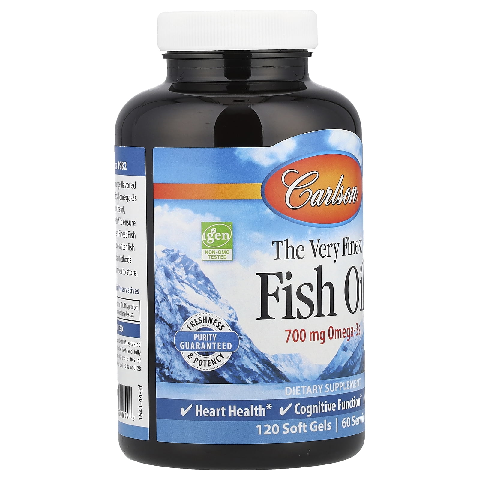 Carlson Labs The Very Finest Fish Oil Omega-3 Softgels, Orange, 700 Mg, Bonus Pack, 120 + 30 Ct