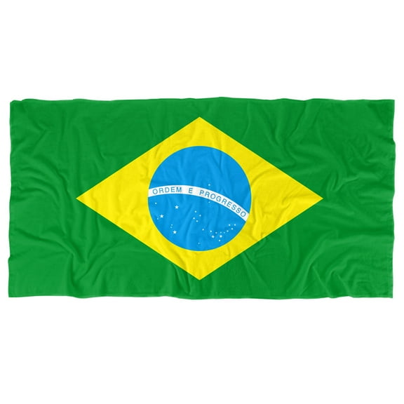 Brazil Flag Beach Towel, 30"x60" Beach Towel