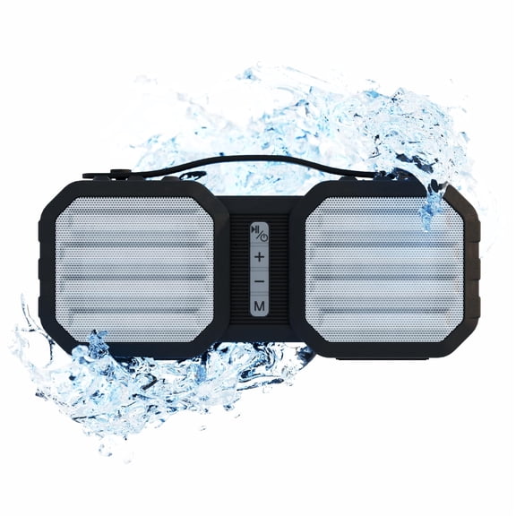 Coby Ranger Wireless Portable Speaker with Bluetooth 5.3 and FM Radio, IPX5 Water-Resistant, Micro-USB, AUX, and TF Card Input, Rechargeable Battery with 7-Hour Playtime, 10 Watts, Black