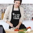 thumbnail image 2 of 3 Pocket Adjustable Bib Apron Thicker Version Waterproof with Extra Long Ties Cooking Cooking Aprons for BBQ Drawing Women Men, 2 of 4