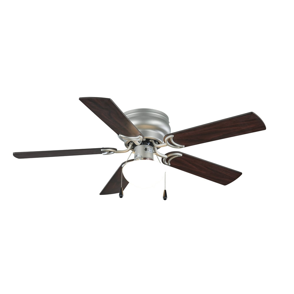 Mainstays 44" Hugger Indoor Ceiling Fan with Single Light, Satin Nickel