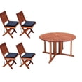 thumbnail image 1 of Table et Chaise de Terrasse Extérieure de 5 Pièces en Brun Cannelle, 1 of 3