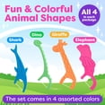 thumbnail image 5 of Kids Flossers 2 Pack (100 Total), Kids Floss Picks, Flossers Children, Floss Children, Animal Shapes, Glides Easy Between Teeth, Flosser Helps Prevent Tooth Decay & Gum Disease, Bubble Gum Flavored, 5 of 8