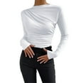 thumbnail image 1 of Yubnlvae Chemise de Base Ajustée Unie pour Femmes avec Manches Longues Plissées, S, 1 of 7