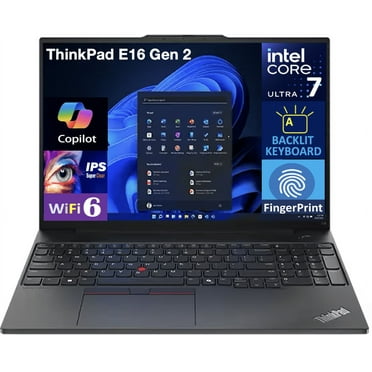 Lenovo ThinkPad E16 Gen 2 Business Laptop 16.0in IPS FHD Display (Intel Core Ultra 7 155U, 32GB DDR5, 1TB PCIe SSD, Intel Graphics, Backlit KB, Fingerprint, Thunderbolt 4, WiFi 6, Win 11 Pro)