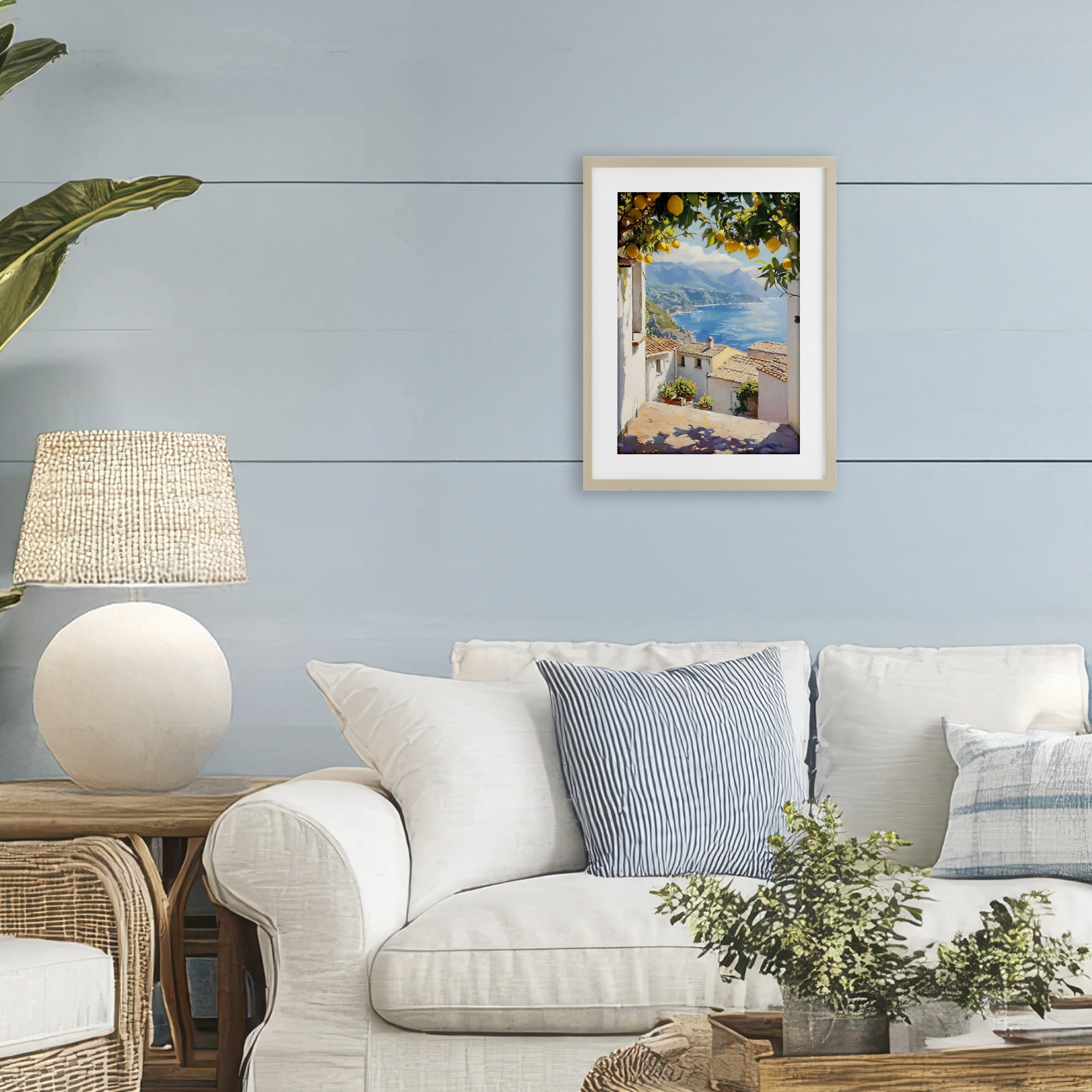 Stupell Industries Amalfi Coast Lemon Overhang Birch Framed Print Under Glass, design by LSR Design Studio