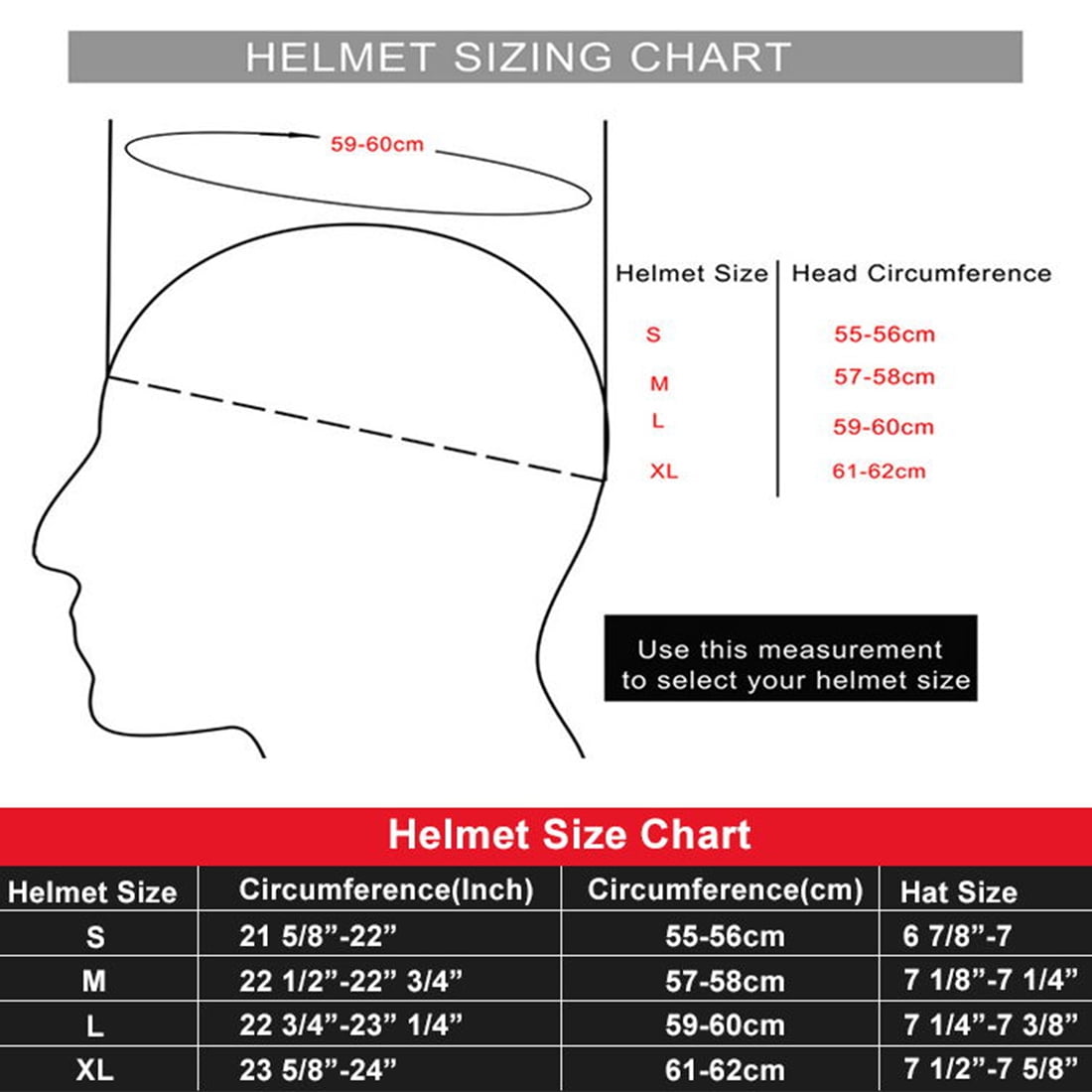 dirt bike helmet sizing