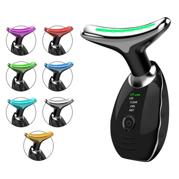 Aursykel Resistant Aging Neck and Face Massager with 7 Light Therapy Modes Skin Firming and Wrinkle Reduction Device High Frequency Vibration for Enhanced Nutrient Absorption and Skin Care at Home