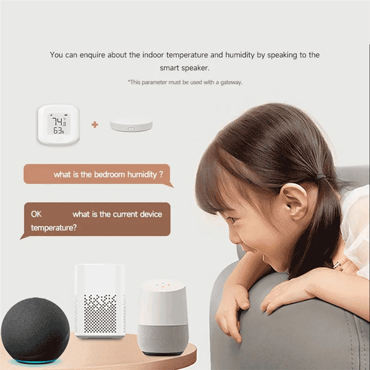 2X Tuya Smart Zigbee LCD Temperature and Humidity Sensor Wireless Detector Intelligent Linkage Support Home,2 x Temperature humidity sensor,White