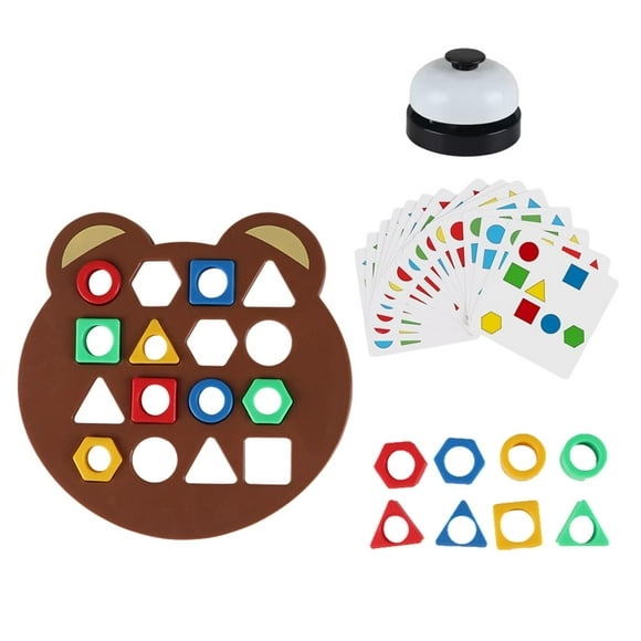 Jeu de Casse-Tête d'Association de Formes Géométriques Jeu de Casse-Tête d'Association de Formes pour Tout-Petits avec Clochette