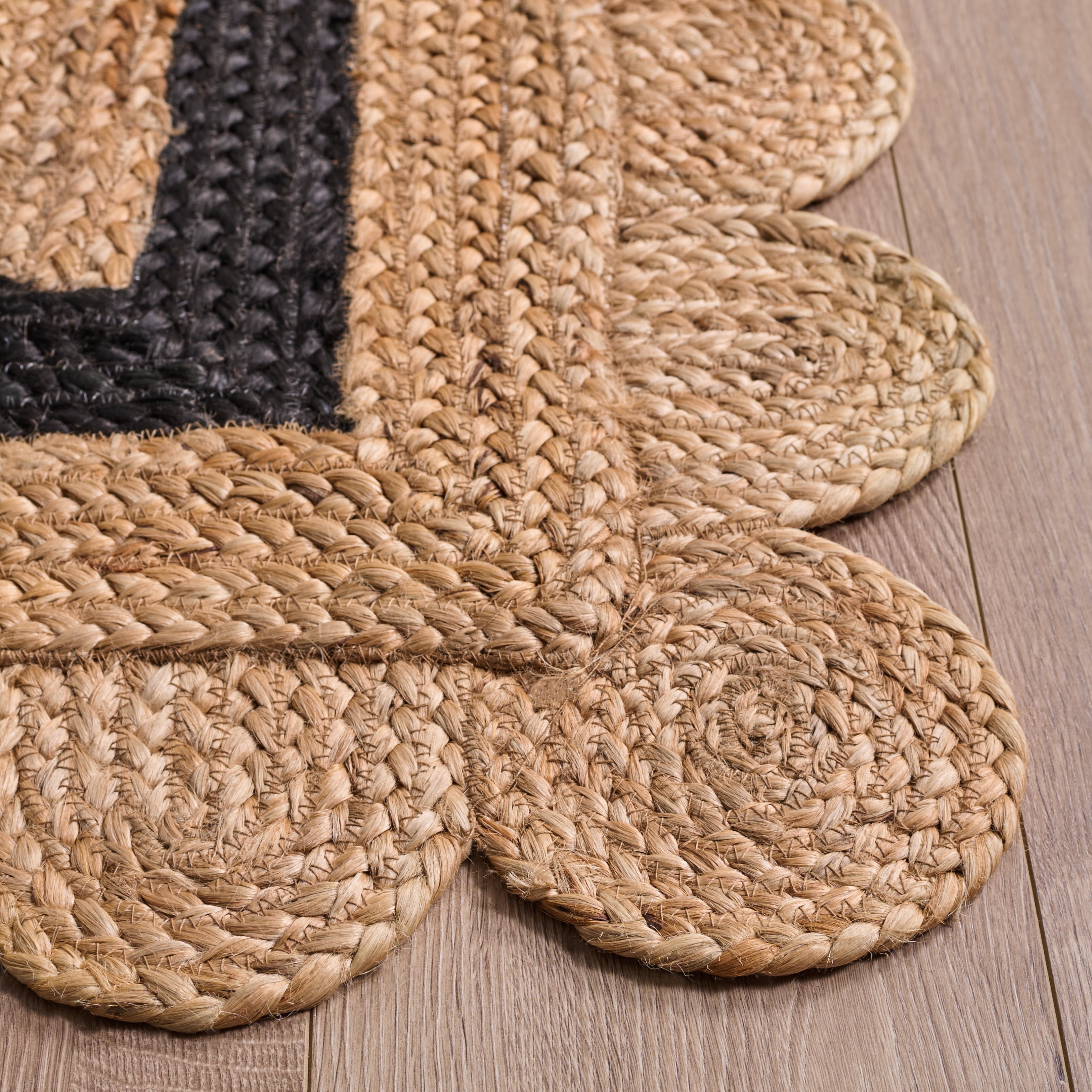 Safavieh Natural Fiber Archibald Bordered Area Rug, Natural/Black, 6' x 6' Square