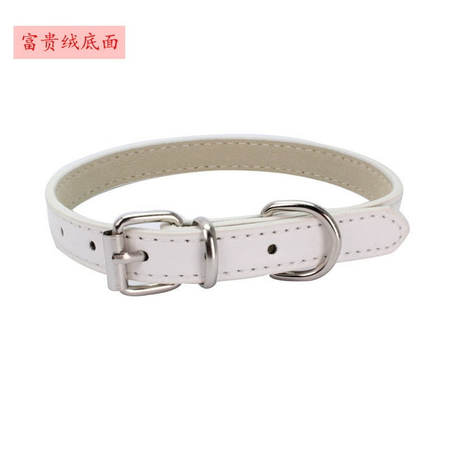 Collier pour Chien Doux avec Sangle pour Petit Chiot Chaton Fond en Peluche Riche : Blanc XXXS 25*1.0CM