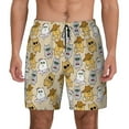 thumbnail image 2 of Picia Music Dancing Cat pattern Mens Swim Trunks with Compression Liner Stretch Beach Shorts Quick Dry with Zipper Pockets No-Chafing Board Shorts-X-Large, 2 of 9