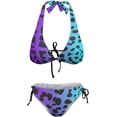 thumbnail image 5 of SKQIT Women's Two Piece Leopard Print Halter Triangle Tie Side Bikini Bathing Suits, 5 of 7