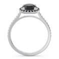 thumbnail image 4 of 2.15 Ct Oval Shape Black Onyx Gemstone & Natural Diamond Stylish Anniversary Ring for Women Solid 14K White Gold Size 6.5 by Diamond-Capitals, 4 of 7