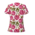 thumbnail image 4 of Naloa Rose Flowers Print T-Shirts Short Sleeve V Neck Tees for Women Fashion Tops Trendy Lightweight Soft Casual Summer Outfits Clothes, 4 of 5
