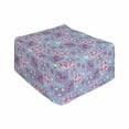 thumbnail image 1 of Butterfly Rectangle Pouf, Springtime Theme Lively Colored Ornate in Squares with Leaves, Under Desk Foot Stool for Living Room Office Ottoman with Cover, 25", Multicolor, by Ambesonne, 1 of 4