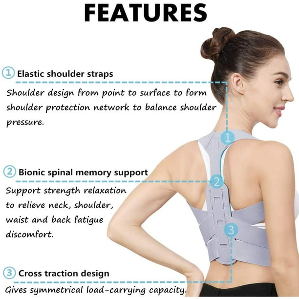 Branfit Shoulder & Back Brace Posture Corrector for Women and Men,  Breathable Posture Trainer, Neck Brace and Back Posture Corrector for Upper  Back 