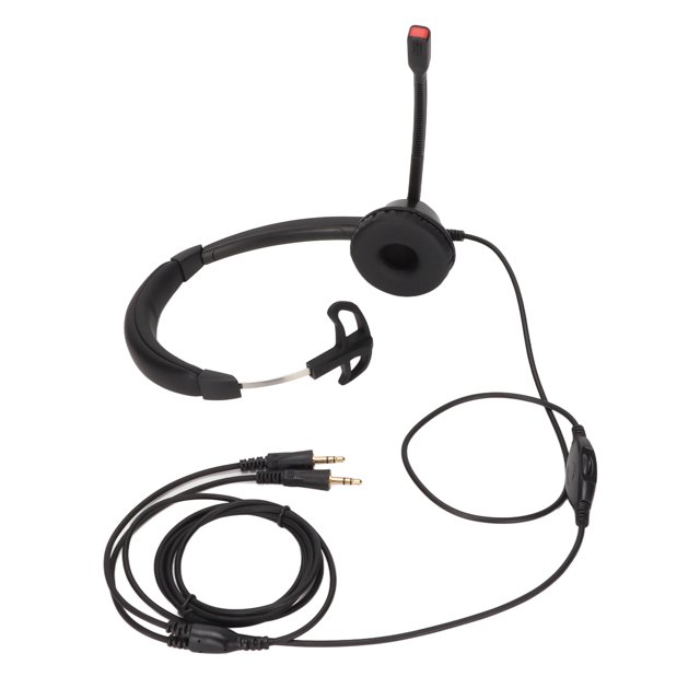 3.5mm Monaural Headset, Built In HD Microphone Ultra Lightweight Sturdy Construction Communication Headset For Office For Classroom For Call Center