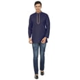 thumbnail image 4 of Kurta Courte en Coton pour Hommes Robe Mode Indienne Vêtements (Bleu Marine, G), 4 of 5