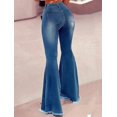 thumbnail image 3 of Aprpith Women's Destroyed Flare Jeans Stretch Vintage Revival Wide Leg Trousers for Street Style Regular Sizes, 3 of 5